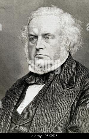John Bright (1811-1889). Britischer Politiker, Mitglied der Liberalen Partei. Gravur in der spanischen und amerikanischen Illustration, 1876. Stockfoto