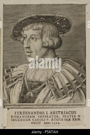 N/A. Grafik aus dem Klebeband Nr.1 der Fürstlich Waldeckschen Hofbibliothek Arolsen Motiv: Kaiser Ferdinand I. 1564. Unbekannt 128 Arolsen Klebeband 01 009 2 Stockfoto