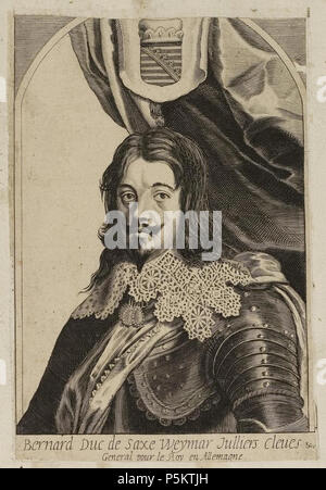 N/A. Grafik aus dem Klebeband Nr.1 der Fürstlich Waldeckschen Hofbibliothek Arolsen Motiv: Bernhard von Weimar. 17. Jahrhundert. Unbekannt 129 Arolsen Klebeband 01 171 1. Stockfoto