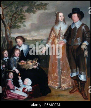 Englisch: Family Portrait Gruppe Nederlands: Familie portret zwischen 1640 und 1650. N/A 107 Anselm Van Hulle - Family Portrait Gruppe Stockfoto