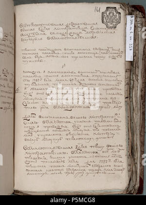 N/A. Englisch: Anwendung von I.M.Behr zu Ekaterine II. 1787. 37 344 1 kn 357 161 Stockfoto