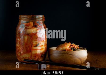 Hausgemachte Kimchi auf Glas Stockfoto