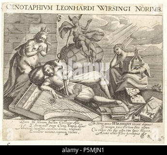 N/A. Grafik aus dem Klebeband Nr. 3 der Fürstlich Waldeckschen Hofbibliothek Arolsen Motiv: Leonhard Wirsing, Nürnberger Musiker. 17. Jahrhundert. Unbekannt 135 Arolsen Klebeband 03 711 5. Stockfoto