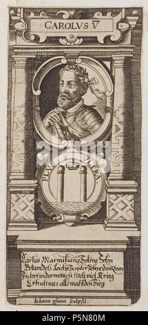 N/A. Grafik aus dem Klebeband Nr.2 der Fürstlich Waldeckschen Hofbibliothek Arolsen Motiv: Kaiser Karl V. (16. Jahrhundert). Johann Pfann 131 Arolsen Klebeband 02 005 1. Stockfoto