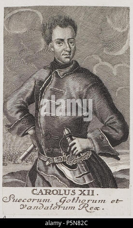N/A. Grafik aus dem Klebeband Nr.2 der Fürstlich Waldeckschen Hofbibliothek Arolsen Motiv: Karl XII. Voin Schweden. 18. Unbekannt 132 Arolsen Klebeband 02 051 1. Stockfoto