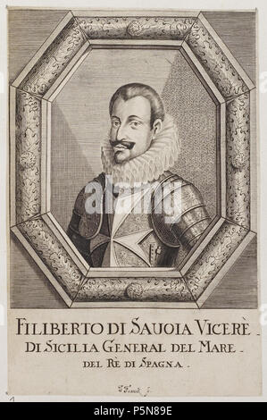 N/A. Grafik aus dem Klebeband Nr.2 der Fürstlich Waldeckschen Hofbibliothek Arolsen Motiv: Emanuele Filiberto di Savoia. zwischen 1600 und 1800. Unbekannt 132 Arolsen Klebeband 02 203 Stockfoto