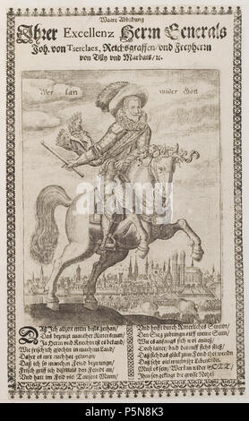 N/A. Grafik aus dem Klebeband Nr.2 der Fürstlich Waldeckschen Hofbibliothek Arolsen Motiv: Johann t'Serclaes von Tilly. zwischen 1600 und 1800. Unbekannt 132 Arolsen Klebeband 02 379 Stockfoto