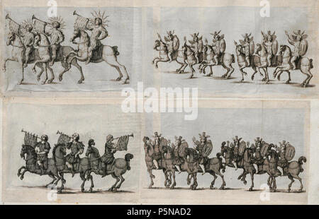 N/A. Grafik aus dem Klebeband Nr. 15 der Fürstlich Waldeckschen Hofbibliothek Arolsen Motiv: Illustration aus Applausi Festivi Barriera, München 1658. 1658. Unbekannt 138 Arolsen Klebeband 15 187 Stockfoto