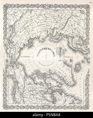 1855 Colton Karte von der Arktis oder Nordpol - Geographicus - NorthernRegions - colton-1855. Stockfoto