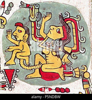 N/A. Englisch: azteken Malerei der Geburt. Datum unbekannt. Unbekannt 157 Azteken Malerei der Geburt Stockfoto