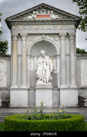 Denkmal des Schriftstellers Franz Grillparzer in Volksgarten Wien (Österreich) Stockfoto