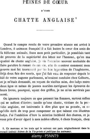 N/A. Abbildung: Honoré de Balzacs Peines de Coeur d'une chatte Anglaise (1842). 1842. Honoré de Balzac (1799-1850) Alternative Namen Balzac, Honoré de Balzac Beschreibung französische Schriftsteller und Literaturkritiker Datum der Geburt / Tod 20. Mai 1799 18. August 1850 Ort der Geburt / Todes Tours Paris Authority control: Q9711 VIAF: 29529595 ISNI: 0000 0001 2347 8072 ULAN: 500277159 79071094 LCCN: n NLA: 35012972 WorldCat 166 BalzacEnglishKitten Stockfoto