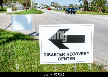 Immokalee Florida, FEMA State Disaster Recovery Center Center, Sturmhilfe, Straßenschild, FL170925214 Stockfoto