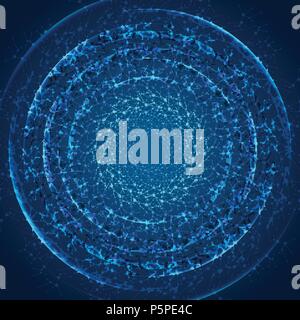 Abstrakt Blau DNA molekulare Kreis Struktur vektor Technologie Hintergrund Stock Vektor