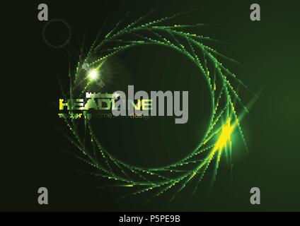 Dunkelgrün Neon-effekt Ringe logo Hintergrund. Vektor corporate design Vorlage Stock Vektor