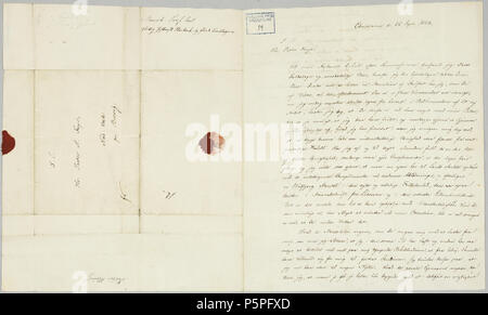 N/A. Norsk Bokmål: Brev fra Peter Andreas Munch bis Andreas Faye av 22. September 1833, recto. 22. September 1833. Peter Andreas Munch (1810-1863) 234 Brev fra Peter Andreas Munch bis Andreas Faye av 1833-09-22 (1) Stockfoto