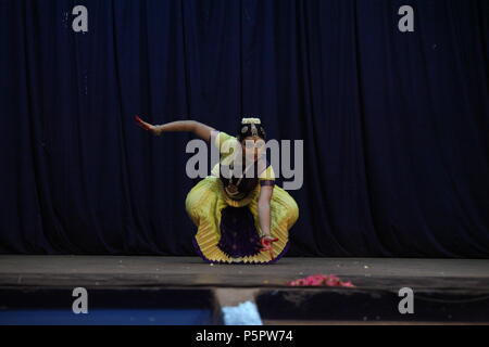 Bharathya natyam ist einer der klassischen Tanzformen Indiens von der Staat Tamil Nadu. Beliebt ist es nicht nur in Indien, sondern in der ganzen Welt Stockfoto