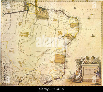 N/A. Português: Nova et Accurata Brasiliae Totius Tabula feita em 1640 por Joan Blaeu. Mostram-se als capitanias na costa Brasileira, Numa organização diferente da primeira metade estabelecida na do século XVI. 1640. Joan Blaeu (1596-1673) Alternative Namen Johannes Blaeu; Johannes Wiliamson Blaeu; Johannes Willemszoon Blaeu Beschreibung niederländischer Kartograph und Verleger Geburtsdatum / Tod 23. September 1596 vom 21. Dezember 1673 Ort der Geburt / Todes Alkmaar Amsterdam Standort Amsterdam; Wien Behörde: Q 379677 VIAF: 41887929 ISNI: 0000 0001 2100 8755 ULAN: 500071653 LCCN: n800 Stockfoto
