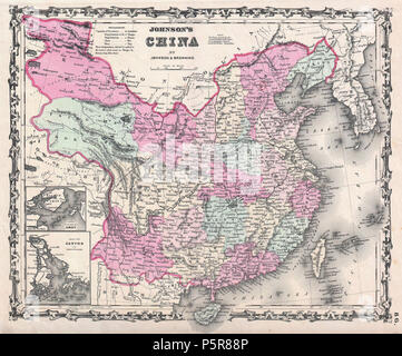 1861 Johnson Karte von China - Geographicus - China - Johnson-1861. Stockfoto