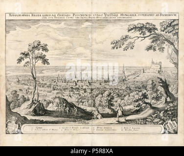 N/A. Bratislava (posonium) im 17. Jahrhundert 1638. 1638. Matthaus Merian 230 Bratislava (posonium) durch Matthaus Merian 1638 Stockfoto