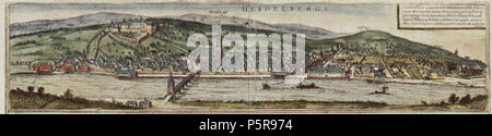 N/A. Heidelberg. 16. Jahrhundert. Von Georg Braun und Frans Hogenberg 230 Braun Heidelberg HAAB Stockfoto