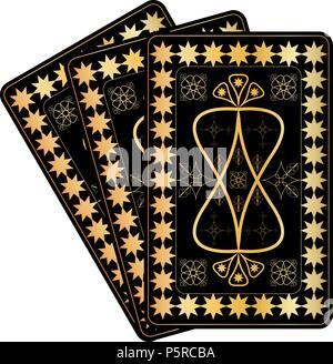 Playing Card Gold Designs. auf weißem Hintergrund eps 10. Stock Vektor