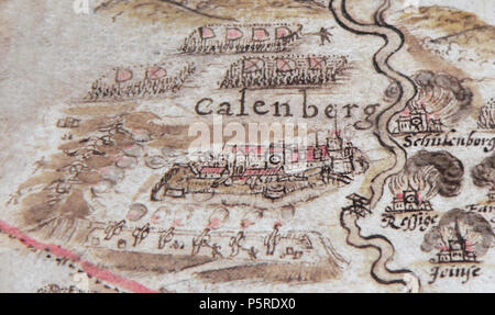 N/A. English: Belagerung der Burg Calenberg 1519. 1591.de: Johannes Krabbe 263 Calenberg Belagerung in Bild Stiftsfehde 1591 Stockfoto