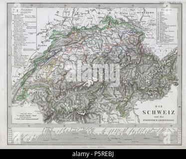 1862 Stieler Karte der Schweiz - Geographicus - Schweiz - perthes-1862. Stockfoto