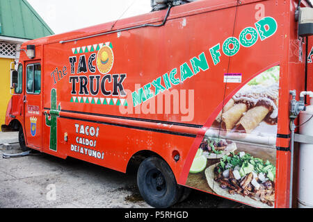 Stuart Florida, der Taco Truck Mexican Food, Food Truck, Pop-up Restaurant, Street Food Industrie, ethnische Küche, Besucher reisen Reise Tour Tourist tou Stockfoto