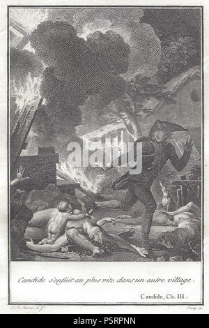 N/A. English: Jean-Michel Moreau: Abbildung Kapitel 3 der Novelle Candide und nicht gedruckte Edition der Werke Voltaire bei Renouard, Stecher Coiny, 1801. 1801. Jean-Michel Moreau, Zeicher; Coiny, Stecher 267 Candide Moreau b II. Stockfoto