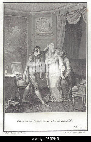 N/A. English: Jean-Michel Moreau: Abbildung Kapitel 7 der Novelle Candide und nicht gedruckte Edition der Werke Voltaire bei Renouard, 1801. 1801. Jean-Michel Moreau, Zeichner; E. De Gendth, Stecher 267 Candide Moreau b III. Stockfoto