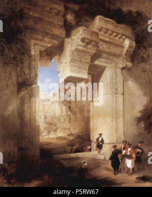 English: Der Eingang zum goldenen Tempel in Baalbek 1841. N/A 416 David Roberts 002 Stockfoto