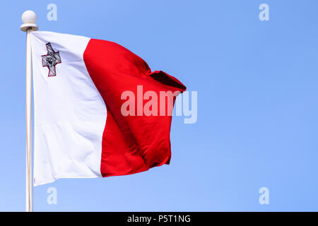 Die maltesische Flagge von Malta Stockfoto