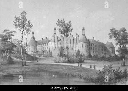 N/A. English: Zeichnung des Strapaziert Saint-Fargeau. 1845. Victor Petit 335 Chateau de Saint-Fargeau-Petit 1845 Stockfoto