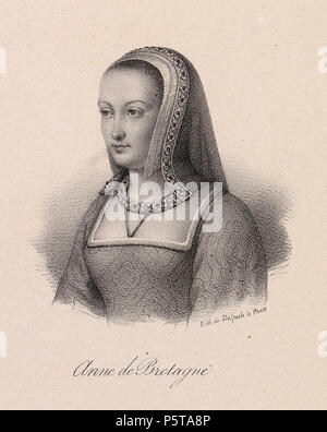 N/A. Englisch: Anne de Bretagne (1477-1514), Ehefrau von Karl VIII., Ludwig XII. von Frankreich. 19. N/A 434 Delpech - Anne de Bretagne Stockfoto