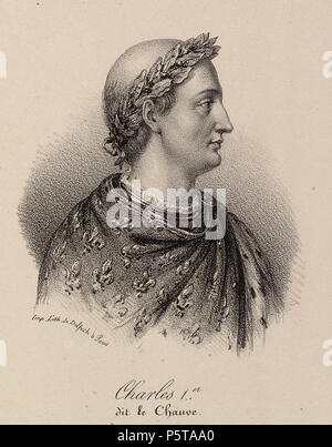 N/A. Englisch: Karl der Kahle (823-877). 19. N/A 434 Delpech - Karl der Kahle Stockfoto