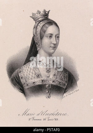 N/A. Englisch: Mary Tudor, Königin von Frankreich (1496-1533), Ehefrau von Ludwig XII. von Frankreich. 19. N/A 434 Delpech - Maria von England Stockfoto