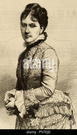 Baroness Kaula. Kupferstich von Capuz. Die spanischen und amerikanischen Illustration, 1880. Stockfoto