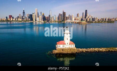 Chicago Hafen Leuchtturm, 1893, Chicago, Illinois, USA Stockfoto