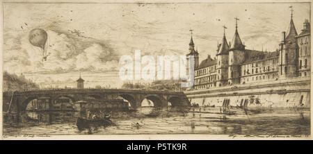 Pont-au-ändern, Paris 1854. N/A 328 Charles Meryon, Pont-au-ändern, Paris, 1854 Stockfoto