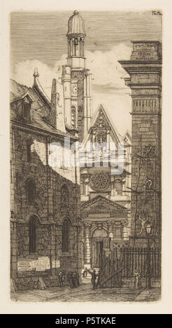 Die Kirche von St. Etienne-du-Mont, Paris 1852. N/A 328 Charles Meryon, die Kirche von St. Etienne-du-Mont, Paris, 1852 Stockfoto