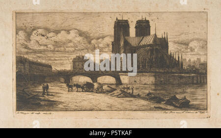 Die Apsis der Kathedrale Notre-Dame, Paris 1854. N/A 328 Charles Meryon, die Apsis von Notre-Dame, Paris, 1854 Stockfoto
