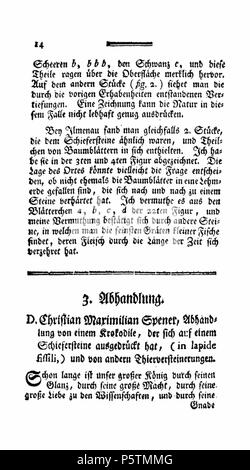 N/A. Beschreibung eines Ilmenauischen Steines, der die Figur eines Krebses in sich enthält. 1710. Johann Andreas Schmid 427 De scan Krebs 2. Stockfoto
