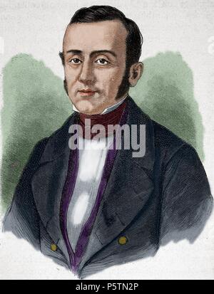 Adolphe Billault (1805-1863). Französischer Politiker. Gravur in die Universalgeschichte, 1885. Farbige. Stockfoto