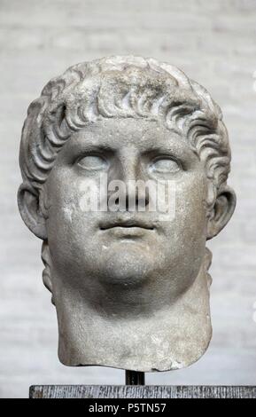 Nero (37 - 68). War römischer Kaiser von 54 bis 68 und die letzte in der Patrizier. Nero wurde von seinem großen Onkel Claudius angenommen. Büste. Glyptothek. München. Deutschland. Stockfoto