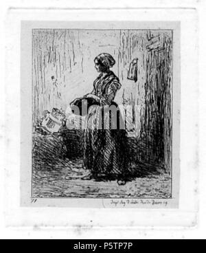 N/A. eau-forte de Charles Jacque. 1850. Charles Jacque (1813 - 1894) Beschreibung der französische Maler und Graveur Geburtsdatum / Tod 23. Mai 1813 7. Mai 1894 Ort der Geburt / Todes Paris Paris arbeiten Standort Paris, Antwerpen, London, Blackcamo Authority control: Q 125409 VIAF: 12426824 ISNI: 0000 0000 8091 7687 ULAN: 500027865 LCCN: n 84168010 WGA: JACQUE, Charles Émile WorldCat 339 ChJacqueFemme Stockfoto
