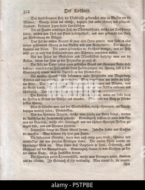 N/A. English : Der Kirschner. 1762; Halle, "Werkstätten der heutigen Künste", Berlin. Die Schrift gibt eine Beschreibung der damals am meisten verwendeten Pelztiere, der Werkzeuge des" kirschners" und des Zurichtens und des Färbens der Pelzfelle (Zitat aus Paul Larisch: "Der Kürschner und seine Zeichen"). Englisch: Der Kürschner. 1762. "Werkstätten der heutigen Künste" 436 Der Kirschner Seite 312 Stockfoto