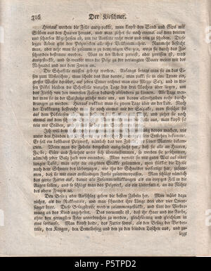 N/A. English : Der Kirschner. 1762; Halle, "Werkstätten der heutigen Künste", Berlin. Die Schrift gibt eine Beschreibung der damals am meisten verwendeten Pelztiere, der Werkzeuge des" kirschners" und des Zurichtens und des Färbens der Pelzfelle (Zitat aus Paul Larisch: "Der Kürschner und seine Zeichen"). Englisch: Der Kürschner. 1762. "Werkstätten der heutigen Künste" 436 Der Kirschner Seite 316 Stockfoto