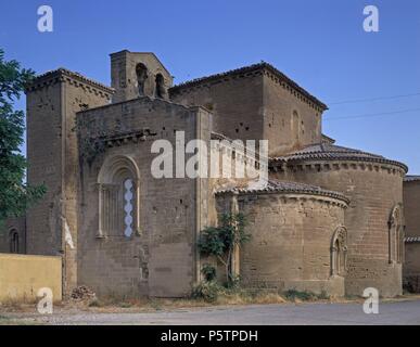 Exterieur - ABSIDES DE LA IGLESIA-S XII-. Lage: MONASTERIO DE SANTA MARIA, VILLANUEVA DE SIGENA, Huesca. Stockfoto