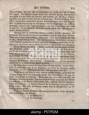 N/A. English : Der Kirschner. 1762; Halle, "Werkstätten der heutigen Künste", Berlin. Die Schrift gibt eine Beschreibung der damals am meisten verwendeten Pelztiere, der Werkzeuge des" kirschners" und des Zurichtens und des Färbens der Pelzfelle (Zitat aus Paul Larisch: "Der Kürschner und seine Zeichen"). Englisch: Der Kürschner. 1762. "Werkstätten der heutigen Künste" 436 Der Kirschner Seite 319 Stockfoto